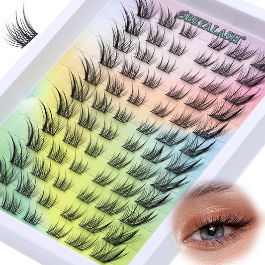 Fox Eye Lashes Lash Clusters C Curl Fox Eye Cluster Lashes Wispy Cat Eye Lashes Natural Individual Lashes Individual Cluster Eyelashes 72pcs Lashes Individual Cluster Lash Individuals by Obeyalash