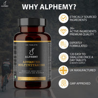 Alphemy Advanced Multivitamin and Minerals - 120 Tablets, (4 Month Supply) 26 A-Z High Strength Bioactive Vitamins and Minerals. Daily Tablets for Men & Women – UK Manufactured