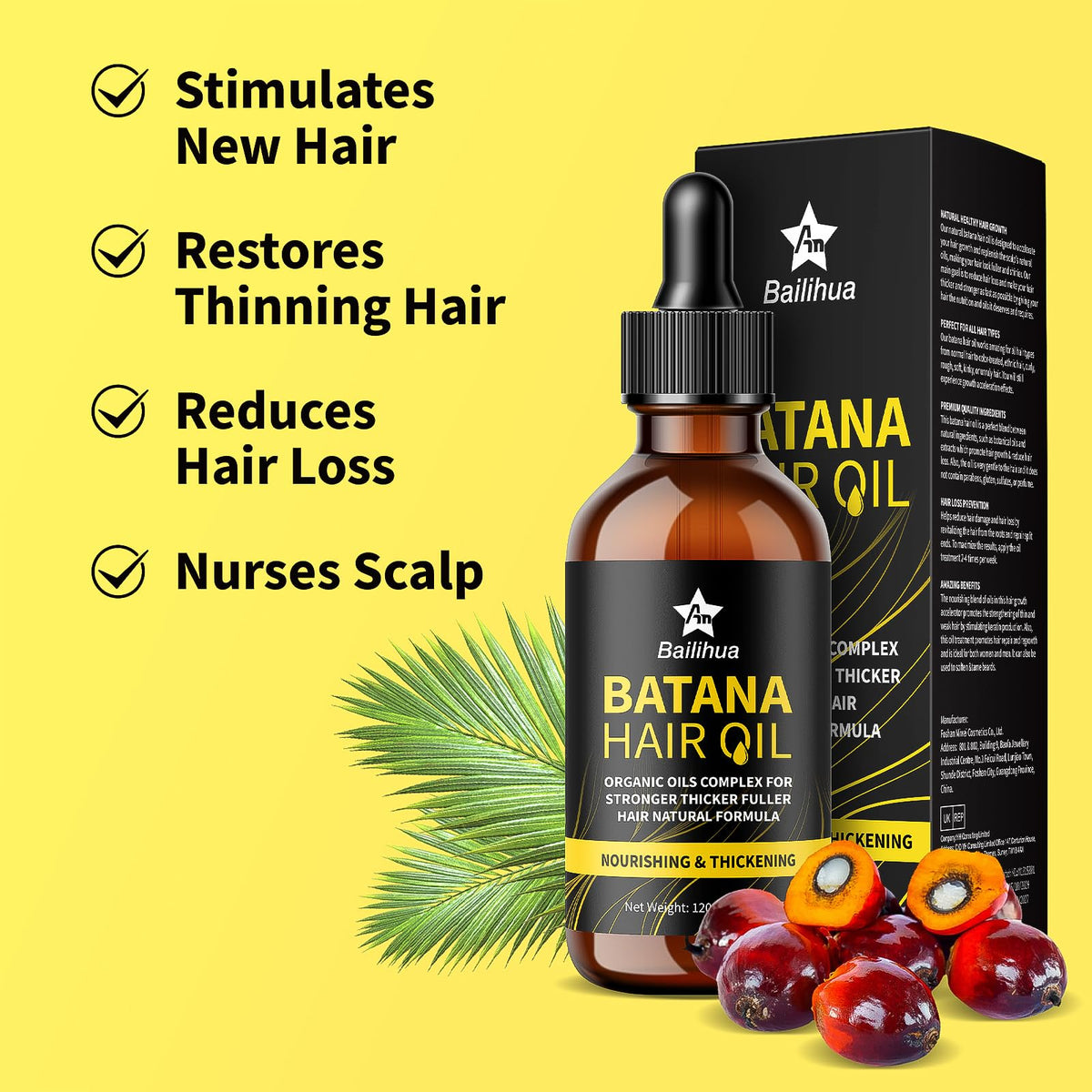 AN BAILIHUA Beard Growth Kit Batana Oil for Hair Growth Kit with Biotin Derma Roller Scalp Massager Comb Empty Travel Bottle Hair Beard Growth Thickening Product Hair Loss Treatment for Men Women 120ml