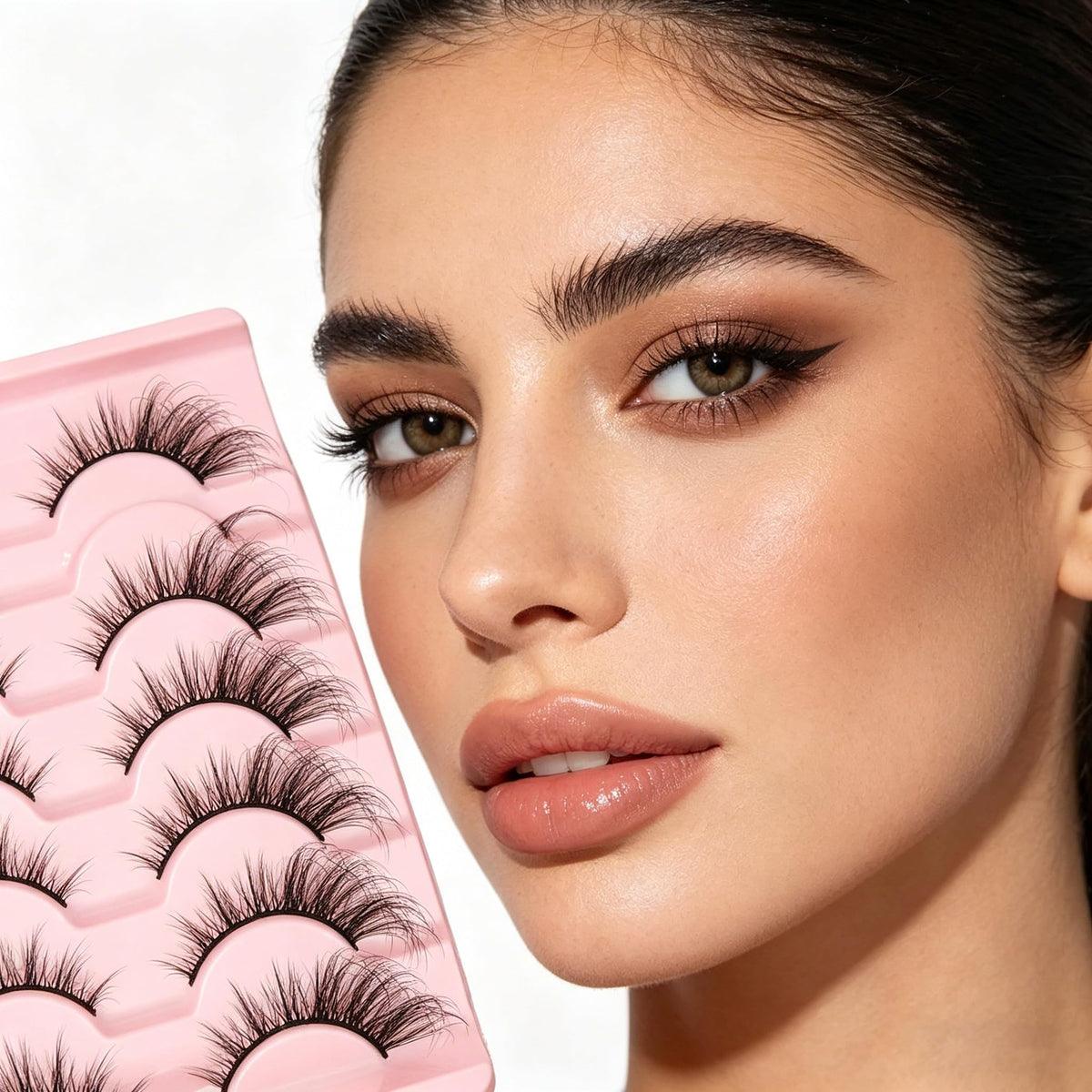 KANGSIT Eyelashes Faux Mink Fox Eye Natural Looking Russian Lashes Strip D Curly Fluffy Multi-layers Eyelash Wispy Cat Eye Lash Pack 10 Pairs (3DMAO-3)