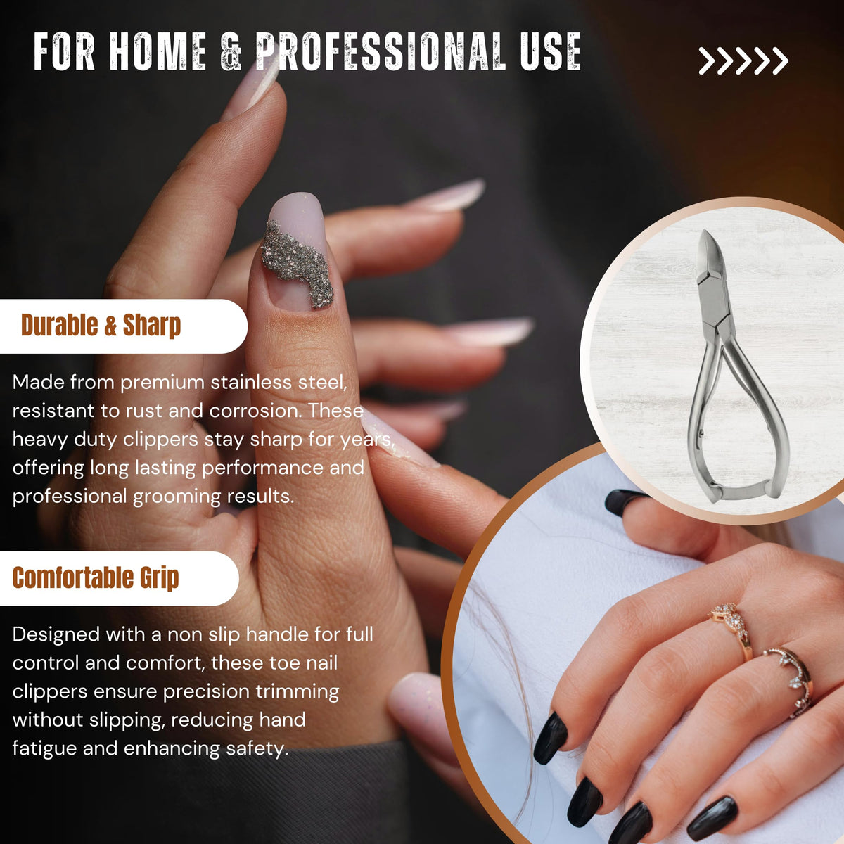 Asm Instruments ASM Toe Nail Clippers for Thick Nails Ingrown Toenail Treatment - Heavy Duty Stainless Steel Pedicure Tools Nail Clippers for Thick Nails (5.5) - Ideal Beauty Gifts for Women & Men Nail Care