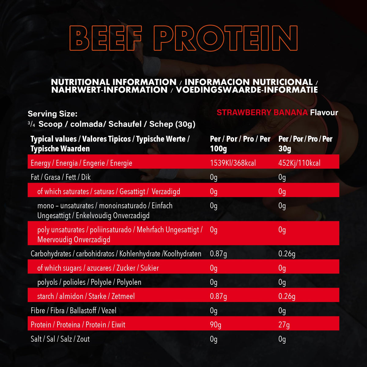 NXT Nutrition NXT Beef Protein Isolate 540g - High Protein Powder in Natural Amino Acids - Paleo, Keto Friendly - Dairy and Gluten Free - 540g - Strawberry & Banana