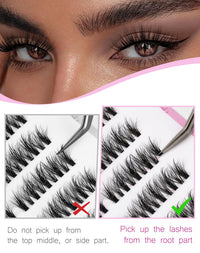 Jiocolor Lash Clusters Wispy Individual Lashes Natural Lashes Clusters 7 Pairs DIY Mink Cluster Eyelash Extensions Fluffy D Curl Eyelash Clusters by JIOCOLOR