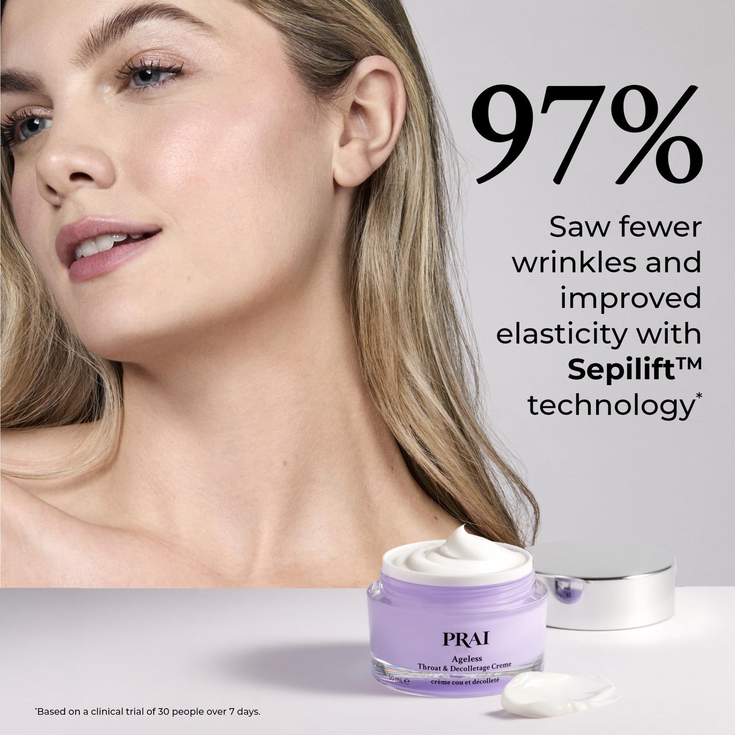 Prai PRAI Ageless Throat & Decolletage Creme 50ml - Anti-Ageing, Collagen Boosting Skincare Cream - Tightens & Firms Skin, Reduces Wrinkles - Luxury Neck Moisturiser With Hyaluronic Acid - 7 Day Results