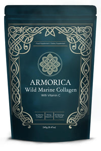 ARMORICA Wild Marine Collagen Peptides with Vitamin C | Sustainably Produced from Wild Fish in The North Atlantic | 30 Servings - (Unflavoured Powder, 240g)