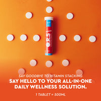 O.R.S Immune Vitamin C Hydration Tablets with Electrolytes, Immune System Booster with Vites & Minerals, Vegan, Gluten & Lactose Free – Soluble Sports Oral Rehydration, Natural Orange Flavour, 20 Tabs