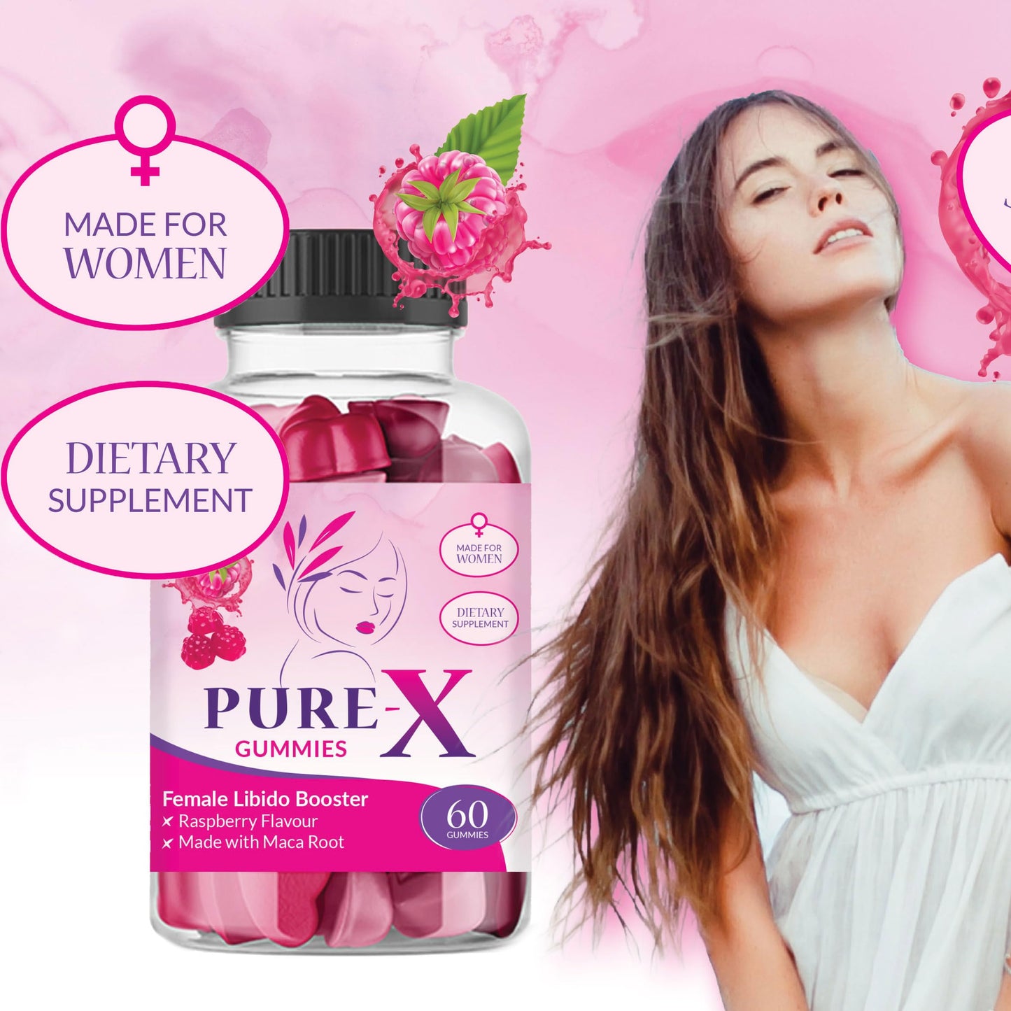 ABBRAY Pure X Gummies | Libido Boost for Women | with Maca Root | x60