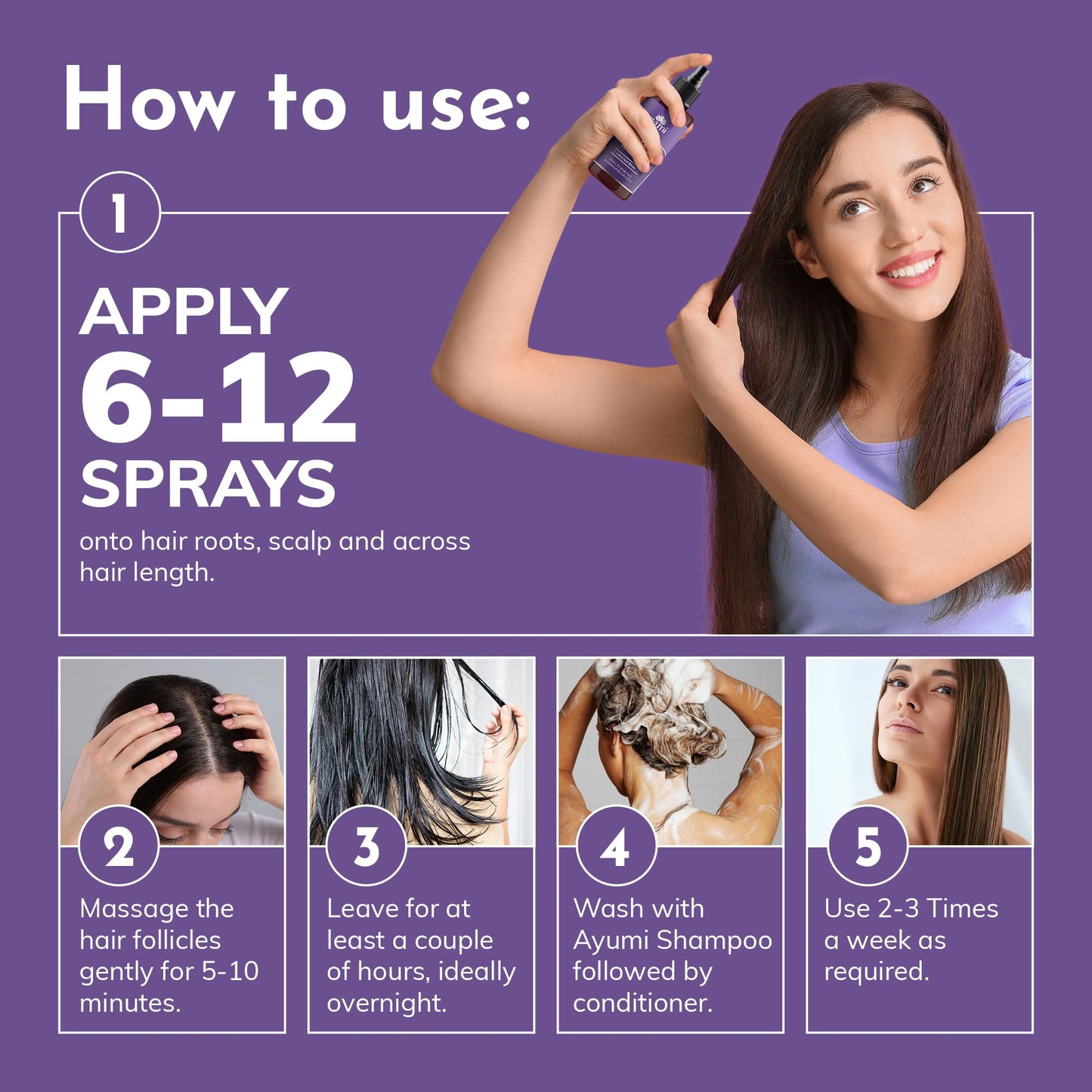 Ayumi Rosemary Hair Growth Oil | Anti- Hair Loss Treatment for Women & Men | Hair Oil Bottle with Coconut Oil | Amla Hair Oil for Dry Hair | Organic Castor Oil for Hair Care | 100 ml