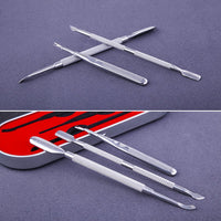 BEZOX Professional Cuticle Pusher 3pcs, Premium Stainless Steel Cuticle Trimmer UV Gel Polish Remover - Cuticle Removal Fork Nail Art cleaner Trimmer