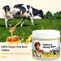 Kenmohuo 2PC Tallow and Honey Balm, Beef Tallow Skin Care Face Cream, Facial Balms Skincare, Handmade Natural Body Moisturizer for Smooth, Hydrated Skin (60g*2)