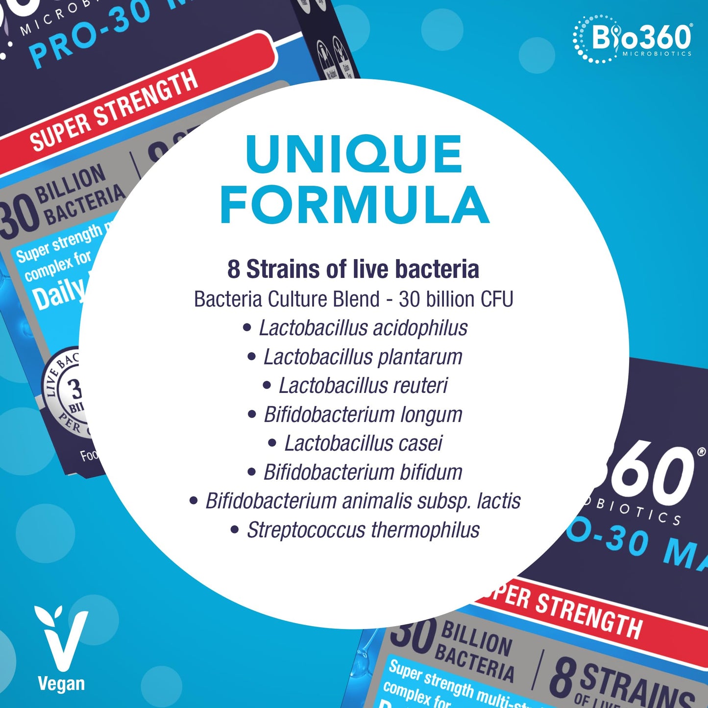 Natures Aid Bio360 Pro-30 Max – 30 Billion CFU Probiotic – Supports Gut Health, Immunity & Digestion – Vegan, Gluten-Free, Non-GMO, High Strength Live Cultures for Gut Digestion Health - 60 Capsules