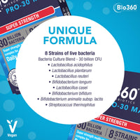 Natures Aid Bio360 Pro-30 Max – 30 Billion CFU Probiotic – Supports Gut Health, Immunity & Digestion – Vegan, Gluten-Free, Non-GMO, High Strength Live Cultures for Gut Digestion Health - 60 Capsules