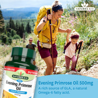 Natures Aid Evening Primrose Oil 500mg – Cold Pressed Omega-6 GLA – Supports Hormonal Balance, Skin Health & Anti-Inflammatory Function – Non-GMO, Gluten-Free – 120 Softgels