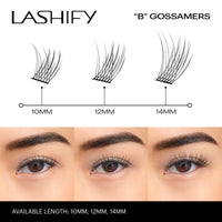 Lashify Bold 14mm Gossamer DIY Eyelash Extensions Refill, Black, Easy False Eyelashes for a Natural Look