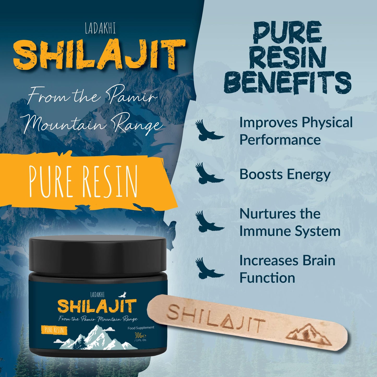 Inc Products Shilajit Resin from The Pamir Mountain Range/Pure Stong Shilajit Resin Rich with Minerals and Fulvic Acid to Boost The Immune System / 100% Pure Himalayan Shilajit