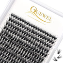 240Pcs Individual Lashes QUEWEL Cluster Lashes Individual Lash Extension 40D D Curl Lashes Cluster DIY Look Like Eyelash Extensions Mix8-14mm at Home(40D 0.07D MIX8-14mm)