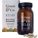 Grass & Co. Relax - 15,000mg Maitake Mushrooms with Ashwagandha | Anti-inflammatory & Immune Support Supplement | Non-GMO, Gluten-Free & Additive Free | 60 Vegan Capsules | 30 Days