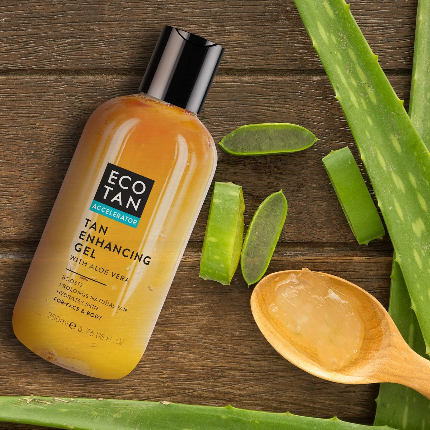 ECOTAN EcoTan Face and Body Tanning Accelerator Gel 200ml, Stimulates, Boosts, Prolongs & Protects Natural Tan, with Aloe Vera, Soothes & Hydrates Skin, Fast Absorbing & Non-Greasy