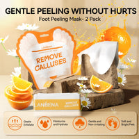 LANBENA Vitamin C Foot Peeling Mask, Foot Mask for Dry Cracked Feet, Exfoliator Peel Off Calluses Dead Skin Callus Remover, Repair Rough Heels & Get a Baby Soft Feet for Men and Women(2 Pairs)