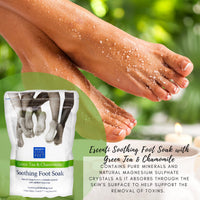Escenti Cool Feet Soothing Foot Soak with Green Tea & Chamomile and Escenti Softening Foot Lotion 150ml | Foot Softener Set for Dry Skin | Helps Relax Tired Muscles