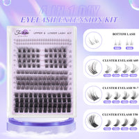 fenshine beauty Fenshine Cluster Lashes Individual Lashes Kit 3D WISPY LASH KIT 10-16mm Length DIY Eyelash Extension Individual Soft False Lashes for Personal Use at Home (4 in 1 3D WISPY LASH KIT, MIX 10-16mm)