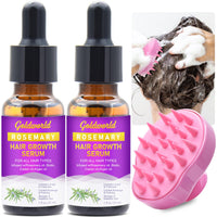 GoldWorld Rosemary Oil for Hair Growth,Diluted Rosemary Oil with Sclap Massager&Ebook,Hair Growth Oil Serum with Castor Oil Biotin Argan for Dry Damaged Hair,Hair Ingrown Loss Treatments for Women Men