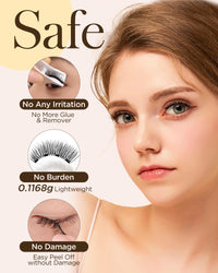 BEYELIAN Magnetic Eyelashes with Applicator, No Glue No Remover Needed Magnetic Eyelashes Lightweight Reusable Magnets False Eyelashes Kit Easy to Wear and Remove (1 Pair,Y01)