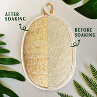 YIQINGJIE Natural Loofah Sponge Exfoliating Body Scrubber,2 Pack
