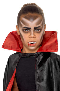 Smiffys Make-Up FX, Kids Vampire Kit, Aqua, Multi- Face Paints, Fangs, Stipple Sponge & Applicators, Cosmetics and Disguises Fancy Dress, Vampire Dress Up Cosmetics & Disguises.