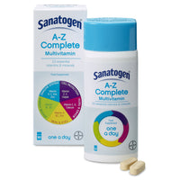 Sanatogen A-Z Complete Multivitamin Tablets for Men and for Women, Contains Vitamin D, Vitamin C, Iron, Calcium Supplement, 1 Pack of 90 Tablets - 3 Months Supply