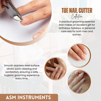 Asm Instruments ASM Toe Nail Clippers for Thick Nails Ingrown Toenail Treatment - Heavy Duty Stainless Steel Pedicure Tools Nail Clippers for Thick Nails (5.5) - Ideal Beauty Gifts for Women & Men Nail Care