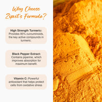Zipvit Curcumin Tablets, 95% Active Curcuminoids with Black Pepper & Vitamin C, 90 Vegan Tablets, 3 Months Supply, Turmeric Supplement