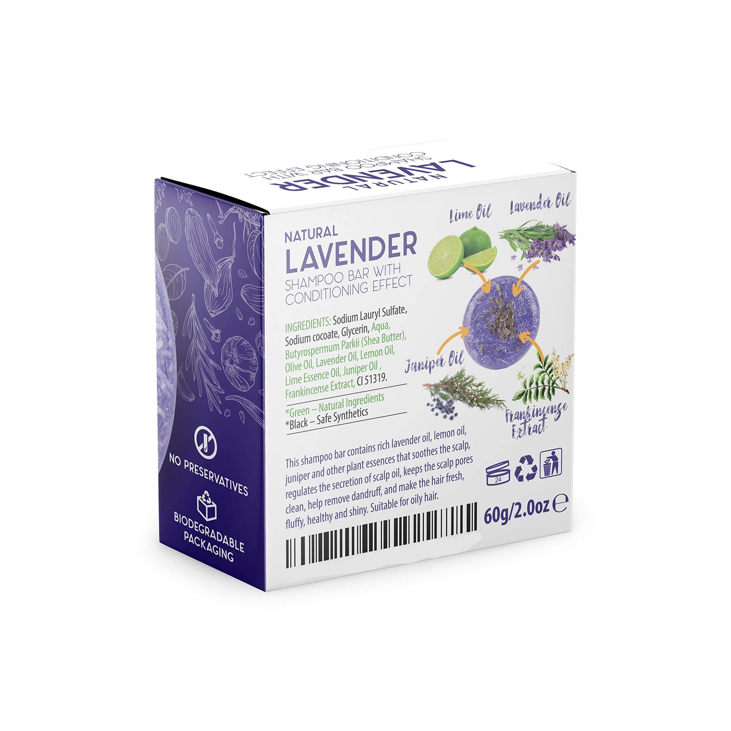 BAMBOEARTH Solid Shampoo Bar And Conditioner Effect Hair Soap – Natural Shampoo Bars For Hair With Plant Based Essential Oils And Zero Waste Biodegradable Packaging (Lavender)
