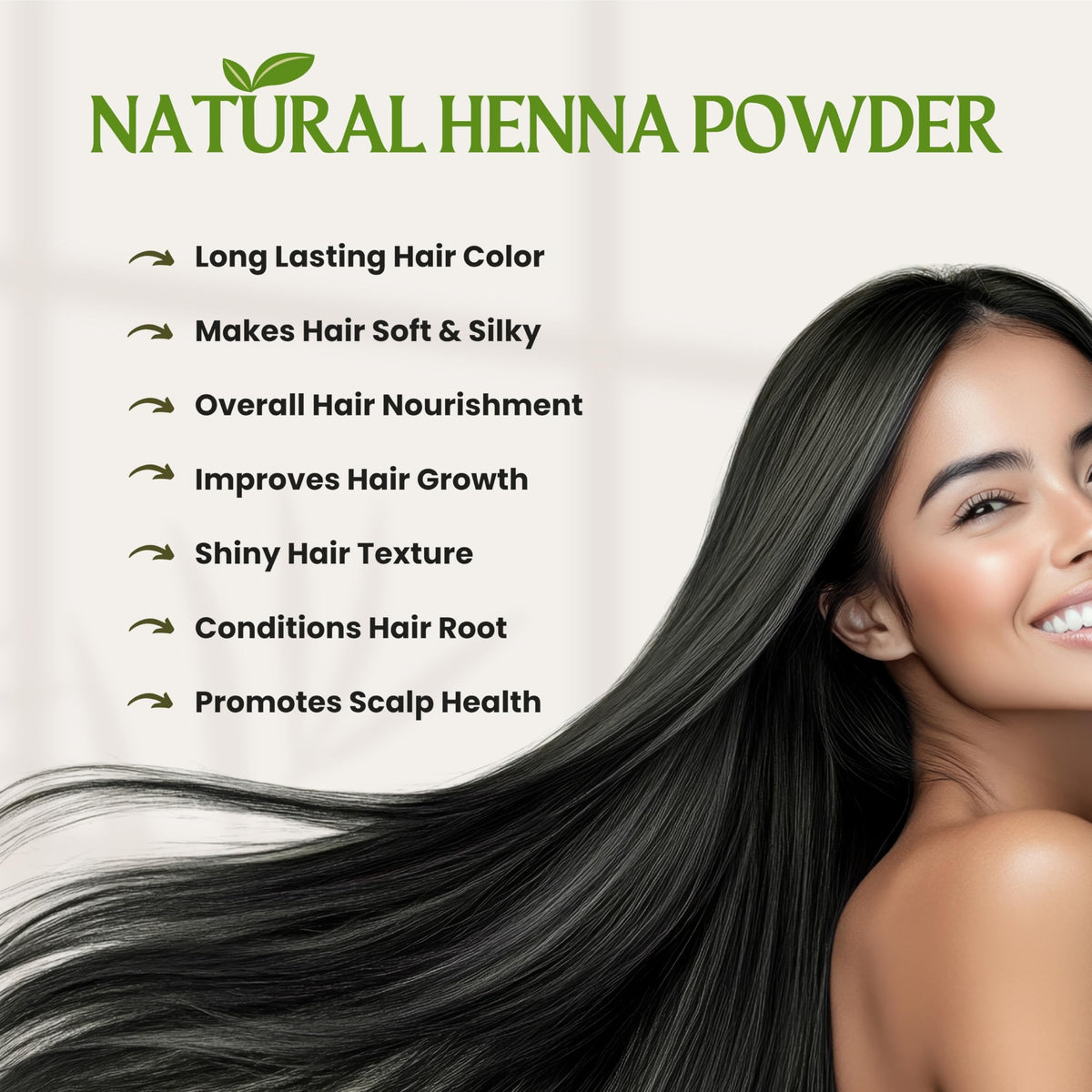 Hebhac Herbs Henna powder for Hair – 100g (3.5 oz) | Natural Hair Color | Mehndi | Chemical-Free | No Added Colours or Preservatives
