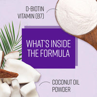 VitaBright Biotin Hair Growth Vitamins | 12000mcg | 400 D-Biotin Tablets with Coconut | Vegan Hair Vitamins for Women and Men | High Strength | Vitamin B7