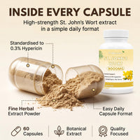 ProBotanics St John's Wort 900mg Maximum Strength | Standardised 0.3% Hypericin Extract | High-Strength Herbal Supplement for Emotional Wellbeing | 60 Vegan Capsules