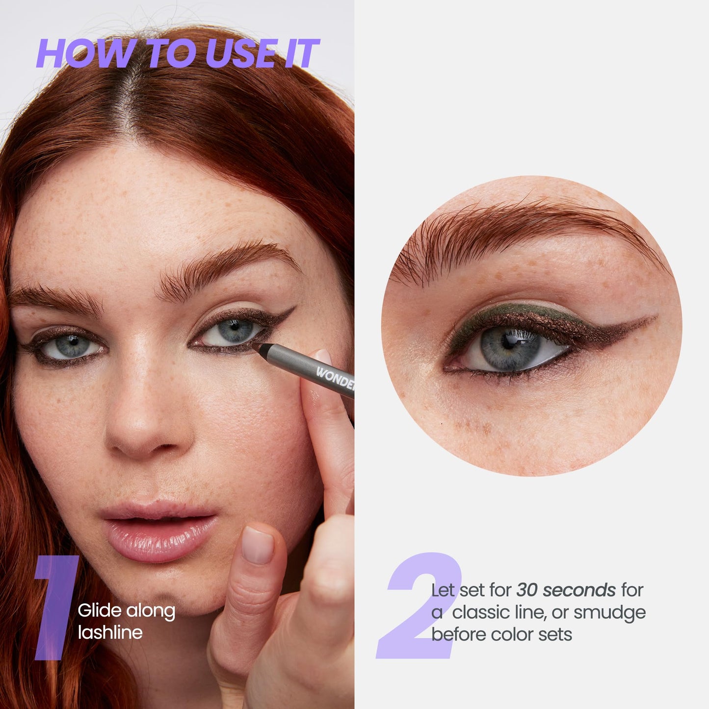 Wonderskin 1440 Longwear Purple Eyeliner Pencil - Waterproof, Sharpenable Eyeliner Pencil and Smudge Proof Deep Purple Eye Liner Pencils (Eggplant)