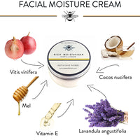 BEES of BRITAIN - Face Cream - 99% Natural. Honey, Lavender. Soothe, Nourish, Hydrate Dry Skin. pH 5.5 for Sensitive Skin. We Donate 5% of our Profit to Save Bees + Pollinators.100g