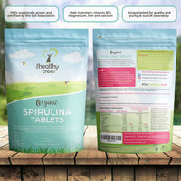 Organic Spirulina Tablets - High in Amino Acids, Chlorophyll, Protein, and Calcium - UK Certified Organic Easy Swallow Spirulina Tablets by TheHealthyTree Company - 300 x 500mg (300g)
