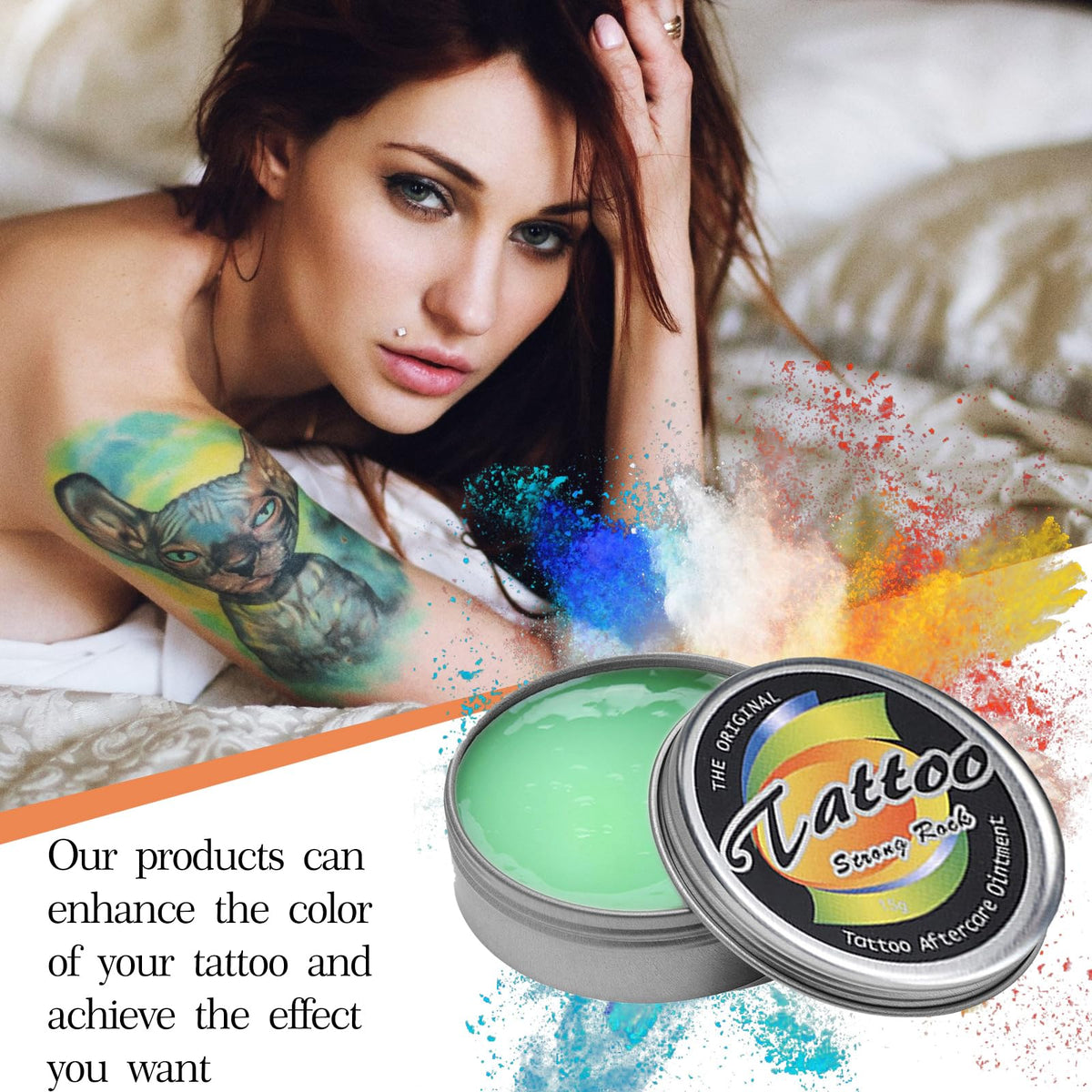 Eveloveu 2PCS Tattoo Body Moisturizer Tattoo Care Cream Moisturizes, Brightens and Enhances Color Daily After Tattooing