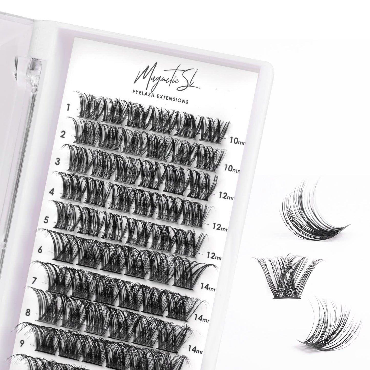 Magnetic SL Individual Lashes 72 Cluster Lashes 3D False Eyelashes Natural Look D Curl Reusable Fluffy Individual Cluster Lashes Soft Eyelashes DIY Cluster Eyelash Extensions Mix 10-16MM-DM01