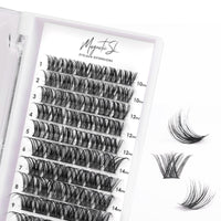 Magnetic SL Individual Lashes 72 Cluster Lashes 3D False Eyelashes Natural Look D Curl Reusable Fluffy Individual Cluster Lashes Soft Eyelashes DIY Cluster Eyelash Extensions Mix 10-16MM-DM01
