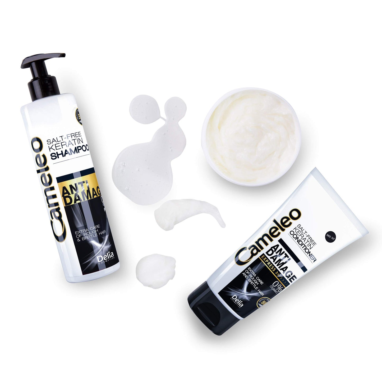 Cameleo - Keratin Conditioner - Repair Treatment with Keratin & Argan Oil for Damaged, Dry Brittle Hair - Thermo Protect - Salt & Paraben Free - 200ml