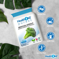 Health4All Broccoli Sprout Extract 15,000mg - 7500mcg Activated Sulphoraphane - 60 Vegan Broccoli Extract Capsules - High Strength Sulforaphane Supplement