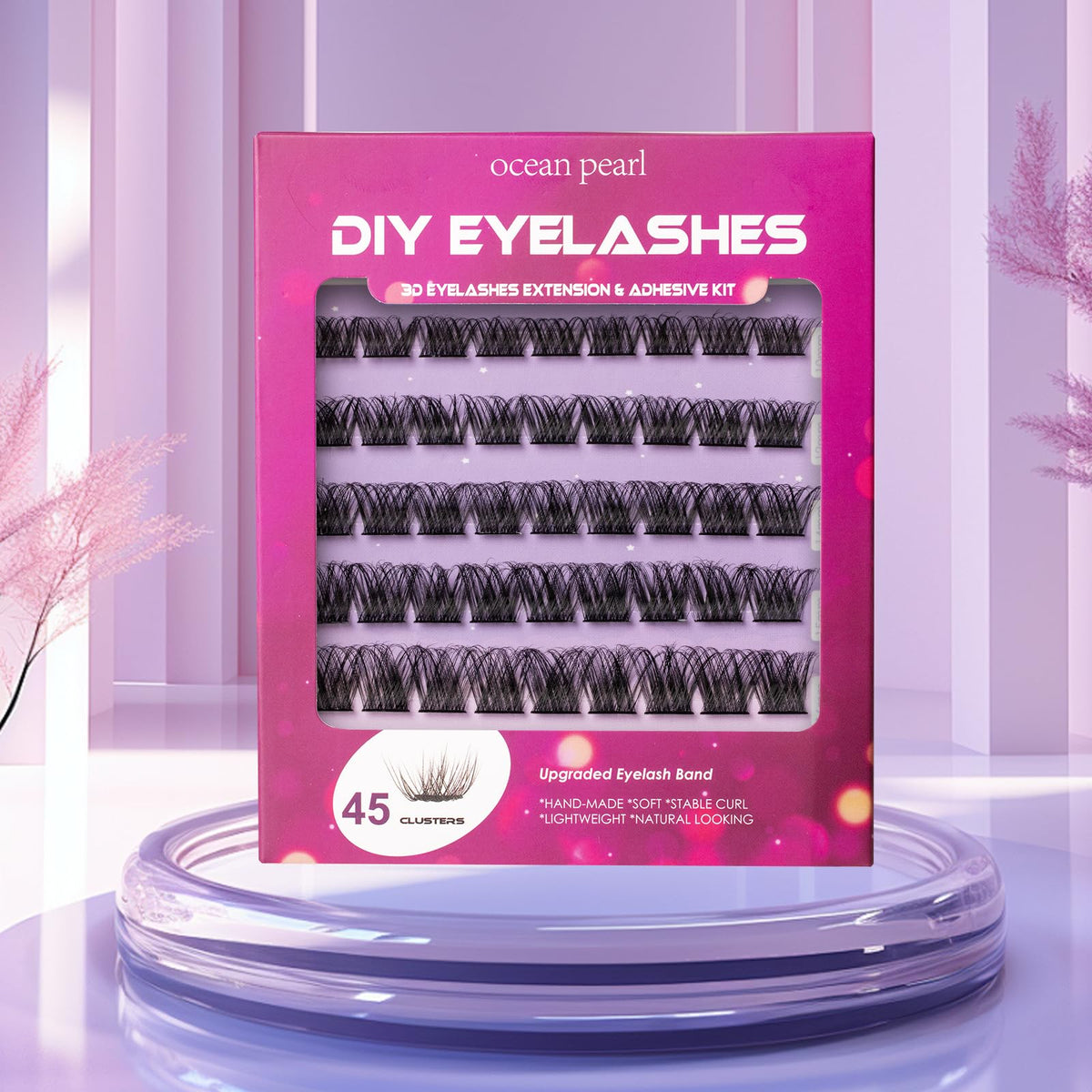 ocean pearl Cluster Lashes, 45 Individual Lash Clusters, Eyelashes DIY at-Home Eyelash Extension, Soft Natural False Eyelashes, 10-16mm, Individual Eyelashes, Lash Extensions Kit with Lash Glue, Eyelash Clusters