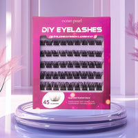 ocean pearl Cluster Lashes, 45 Individual Lash Clusters, Eyelashes DIY at-Home Eyelash Extension, Soft Natural False Eyelashes, 10-16mm, Individual Eyelashes, Lash Extensions Kit with Lash Glue, Eyelash Clusters