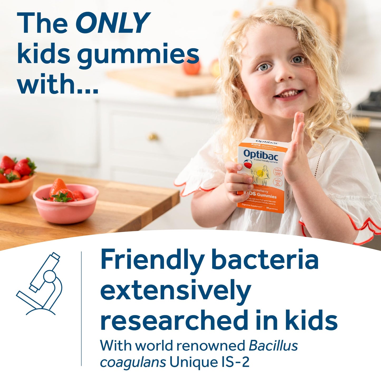 Optibac Probiotics Kids Probiotic Gummies - Vitamin D & Calcium for Immune Support & Gut Health - Most Trusted By Parents - 60 Vegan Gummies