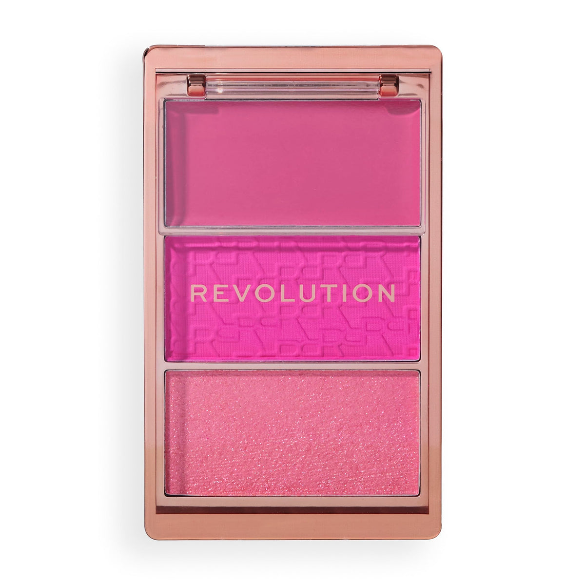 Revolution Beauty London Revolution, Blush Icon Palette, Cream & Pressed Powder Blusher, Highly Pigmented, Face Palette, Vegan & Cruelty-Free, 3 Shades, Hot Pink Flag