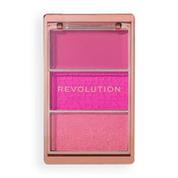 Revolution Beauty London Revolution, Blush Icon Palette, Cream & Pressed Powder Blusher, Highly Pigmented, Face Palette, Vegan & Cruelty-Free, 3 Shades, Hot Pink Flag