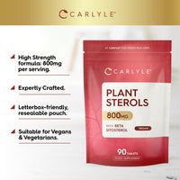 Plant Sterols 800mg Tablets | 90 Count | with Beta-Sitosterol | Vegan and Vegetarian | by Carlyle